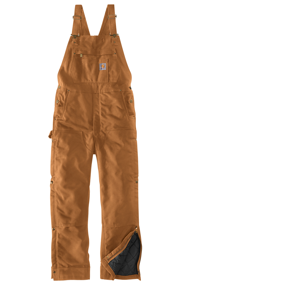 (NWT) Carhartt Mens Tall Firm Duck Insulated Bib Overall Brown